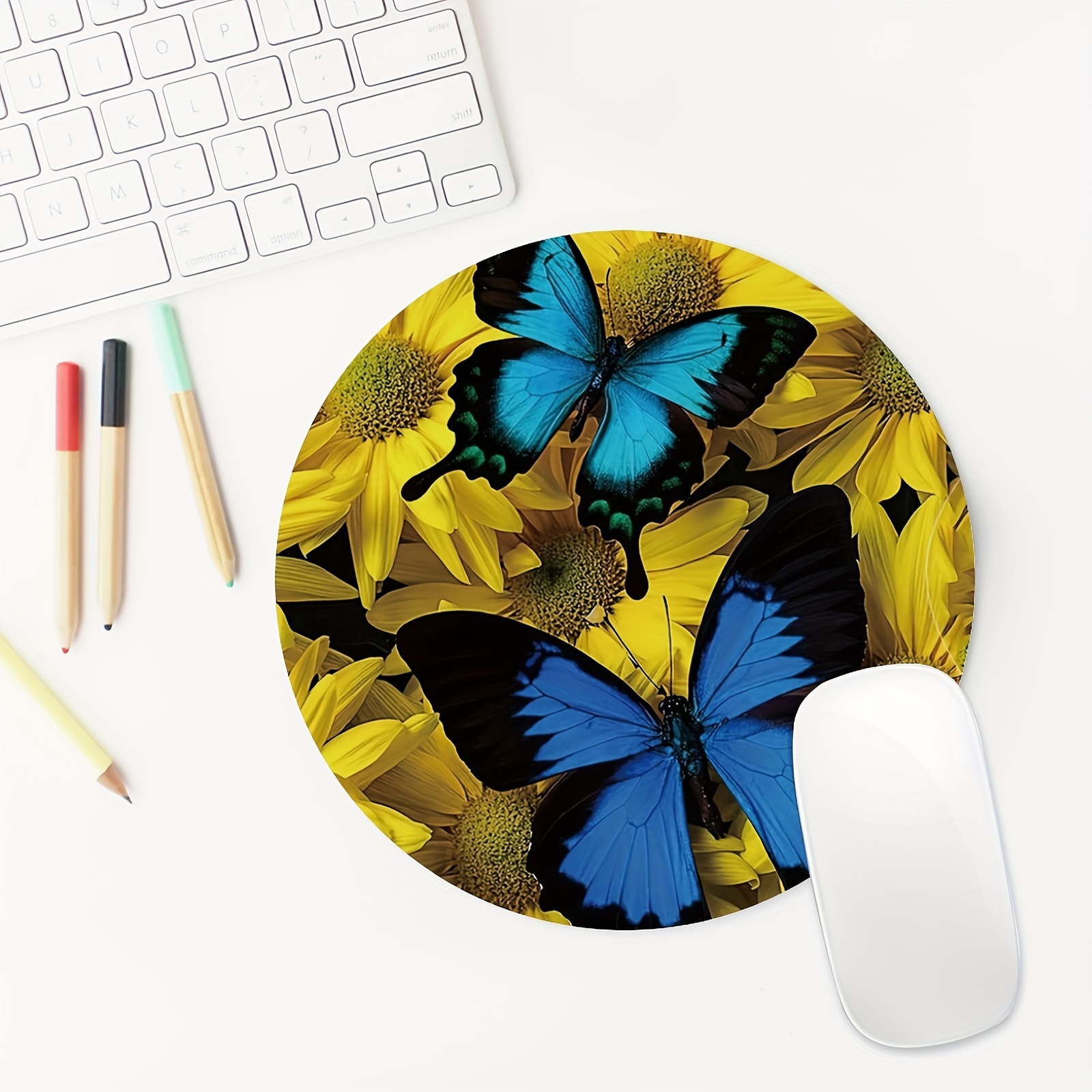 Butterfly/ Blue Fish/ Pig Pattern Mouse Pads Aesthetic - Temu Canada