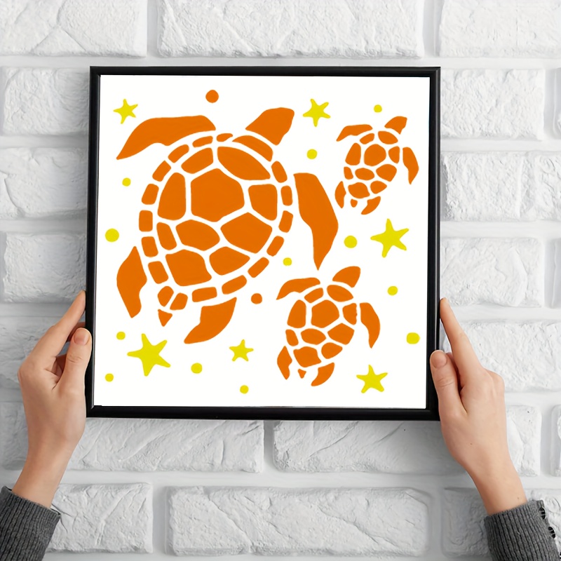 海の生き物ステンシル 16 個 3.9 インチ再利用可能な ステンシル 絵画