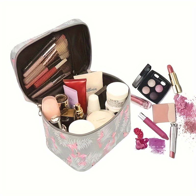 

Flamingo Makeup Bag With Handle Large Capacity Cosmetic Storage Bag Portable Travel Toiletries Organizer For Men Women