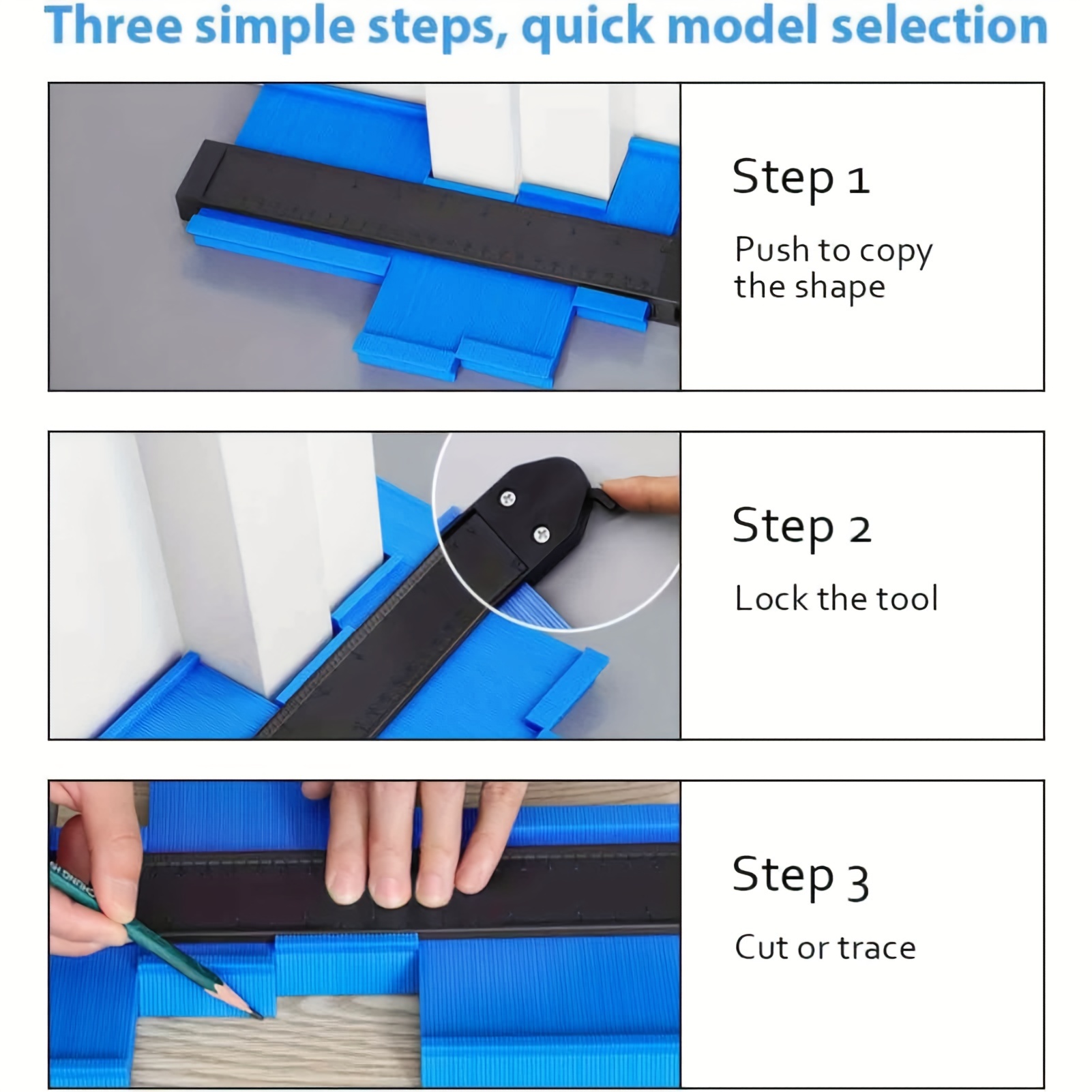 contour gauge duplicator set lock washable plastic rulers Temu United Kingdom