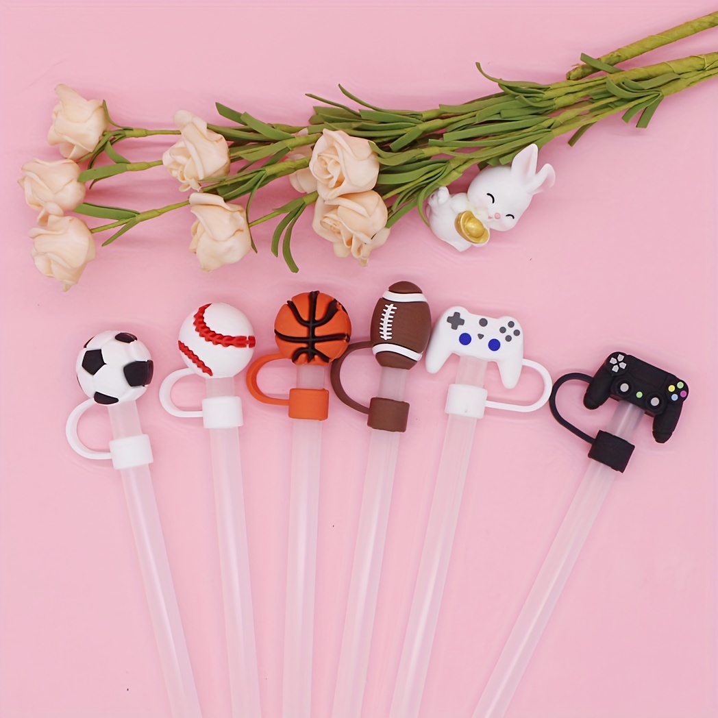 10Pcs 9-10mm Cow Straw Covers, Reusable Straw Covers Cap for 30/40oz Cup,  Water-proof Straw Toppers Cup Accessories