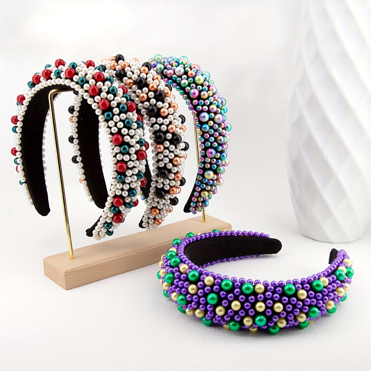 Colorful Fabric Padded Hairband Wide Thick Sponge Hair Hoop For