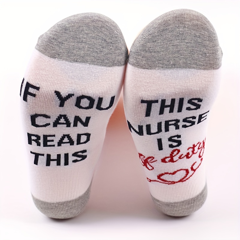 6 Pairs Casual Nurse Socks Nursing Gifts Women's Novelty Socks Occupation  Funny Medical Socks for Nurses Doctor Students