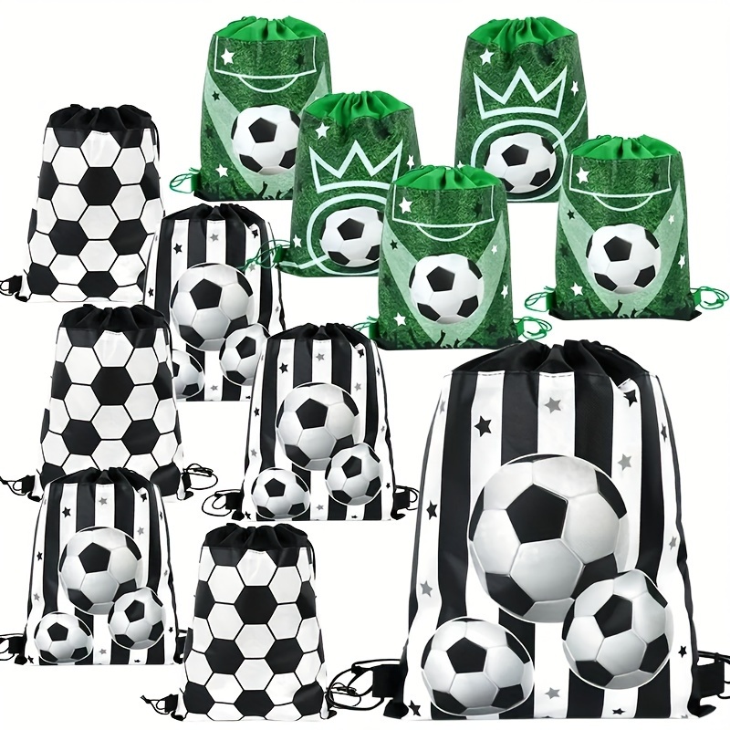 

Football-themed Canvas Gift Bag With Drawstring - Sports Party Favor, Snack & Candy Pouch For Birthday Celebrations