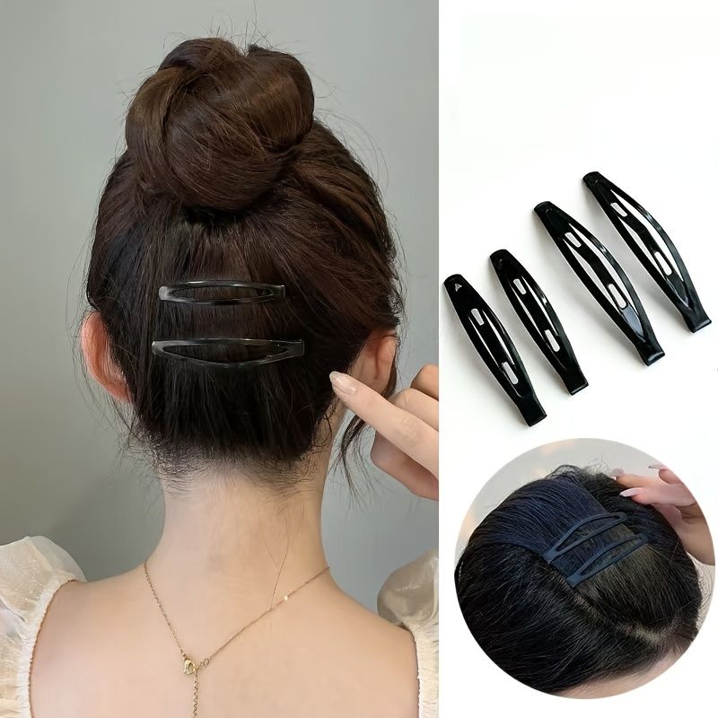 Black Hair Clips No Slip Metal Simple Snap Clip Hair Accessories For Beach  Daily Party | Shop The Latest Trends | Temu
