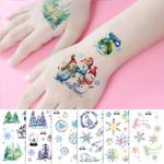 1pc New Year Style Glitter Tattoo Stickers Christmas Snowflake Cartoon Cute Waterproof Winter Tattoo Stickers Arm Temporary Tattoo Stickers Body Art Tattoo Stickers For Holiday Or Daily Use