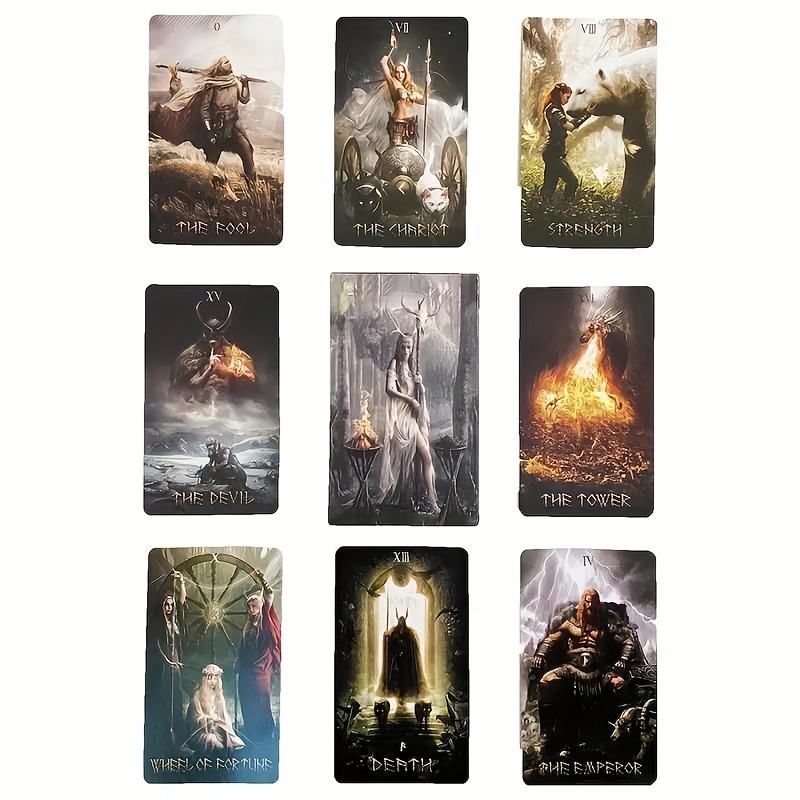 78pcs Runic Tarot Deck With QR Code Pdf Guidebook