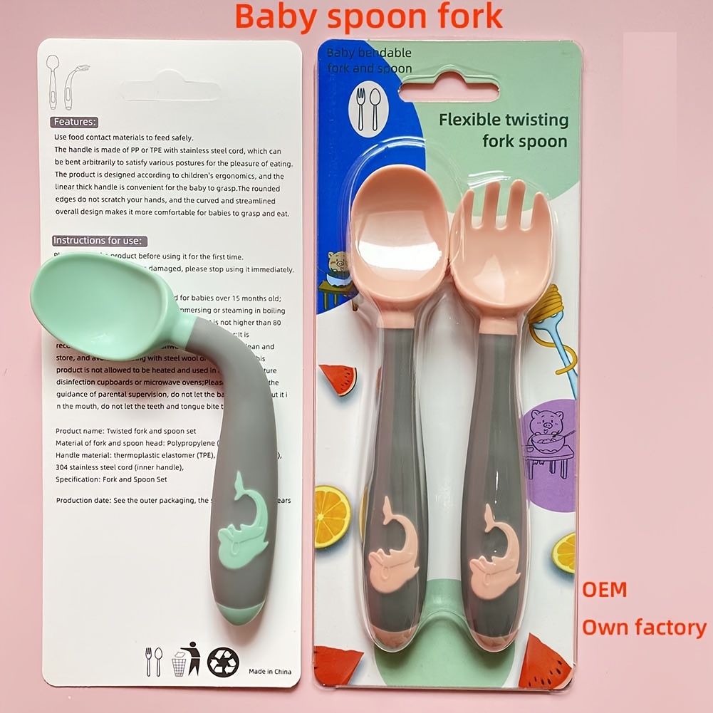 Mother Baby Supplies Kids Utensil Fork Spoon Banana Silicone - Temu