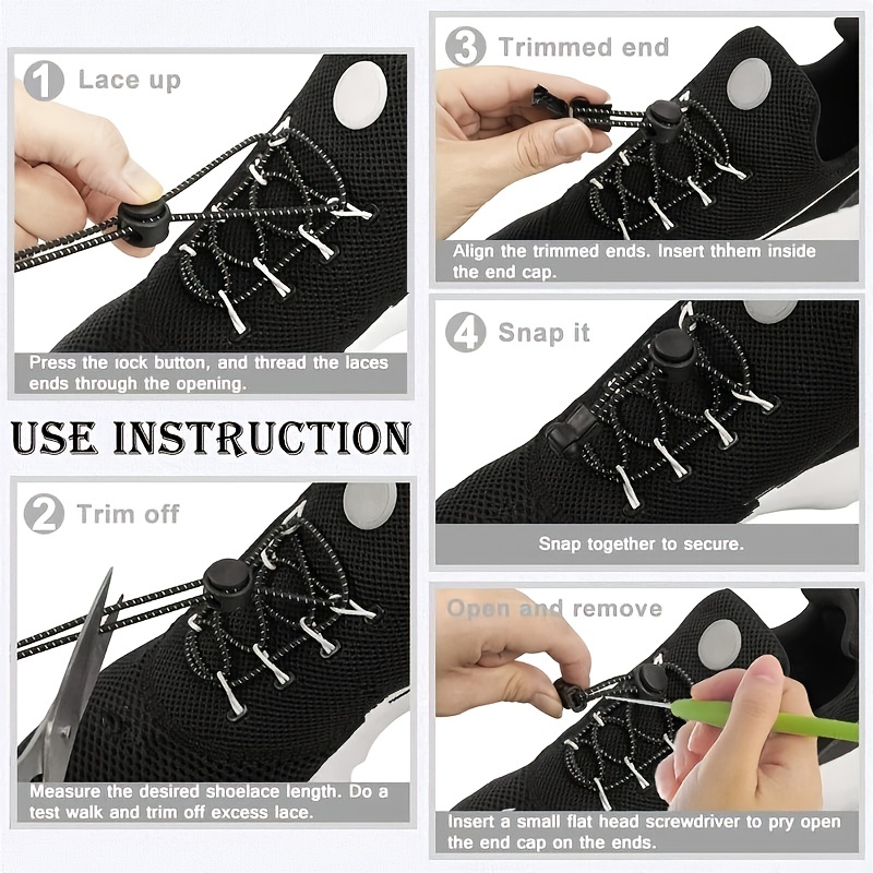In Sneaker Shoelaces /39.4 Elastic No Tie Shoe Laces - Temu