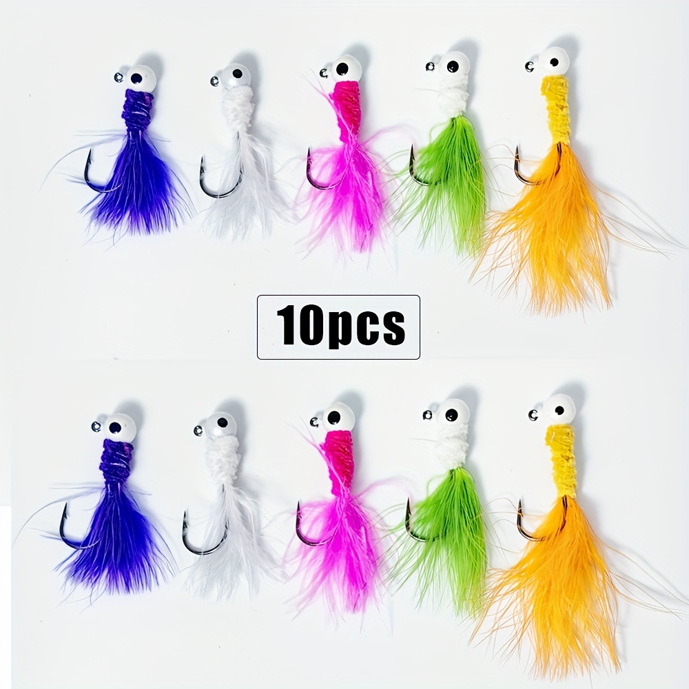 10pcs 3g Bucktail Jigs, Feather Jig Head Hooks, Fishing Lures, Outdoor  Fishing Tackle