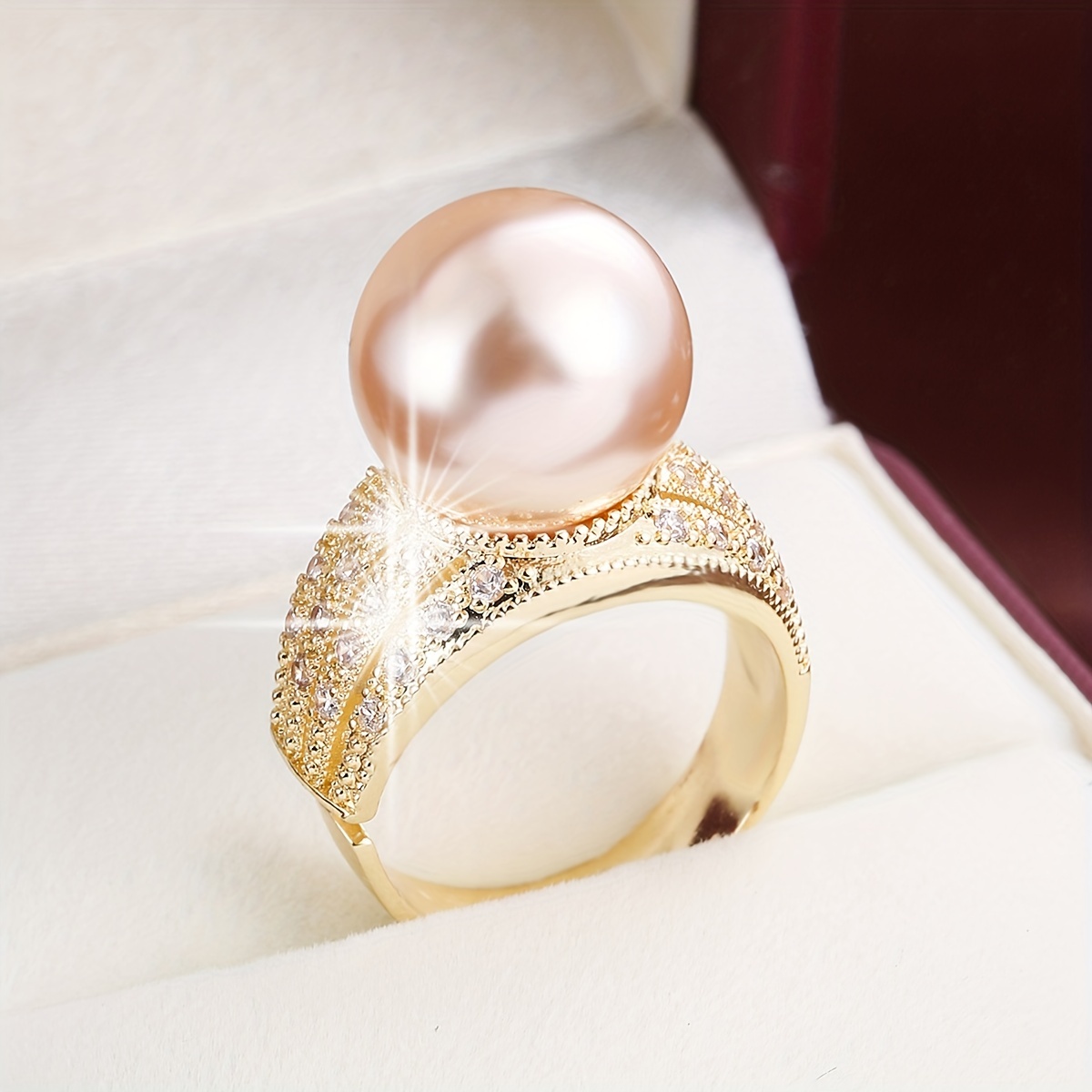 Wide Faced Lady's Ring with Zirconia Inlays