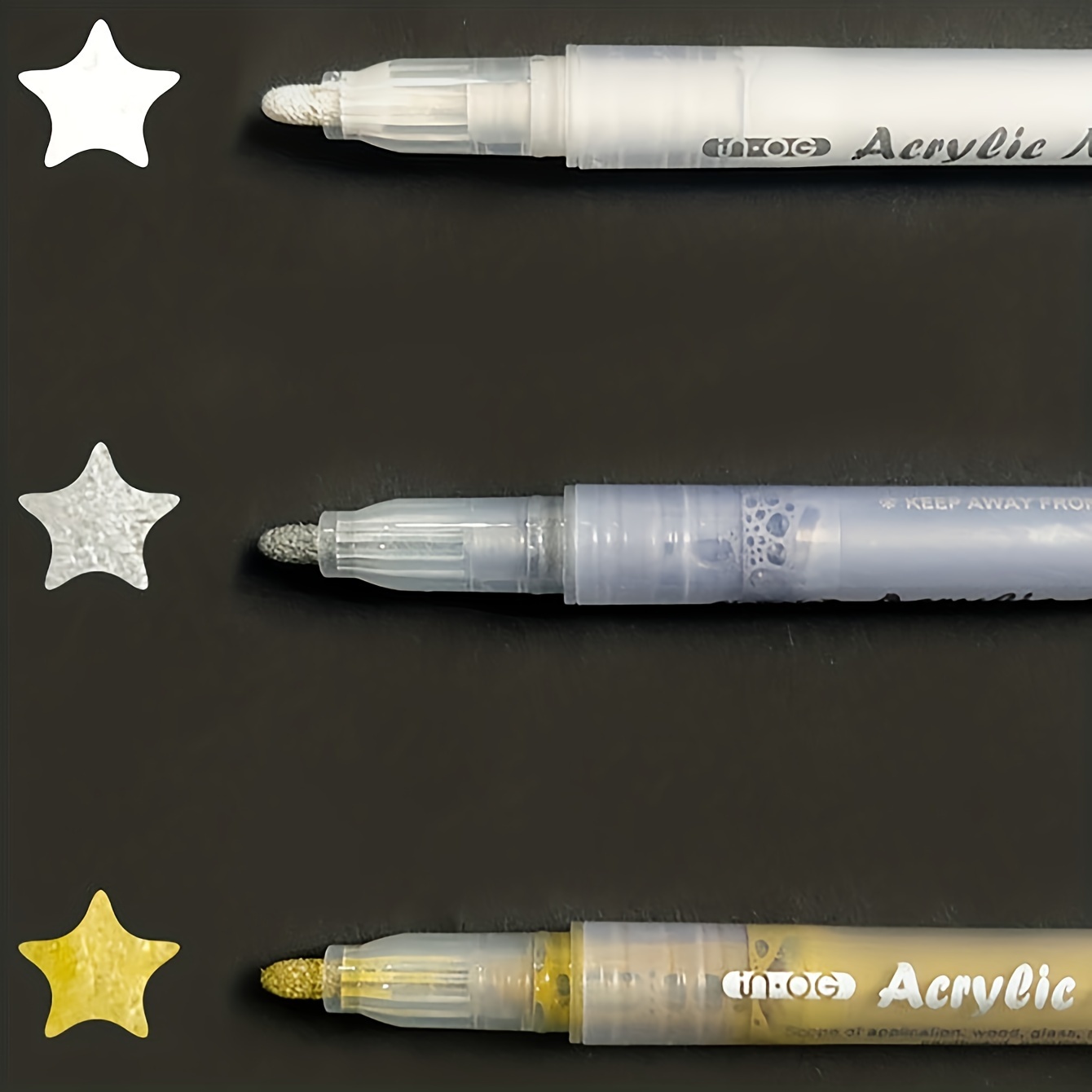 Highlight Paint Pen Acrylic White Marker 4 White 2 Golden - Temu