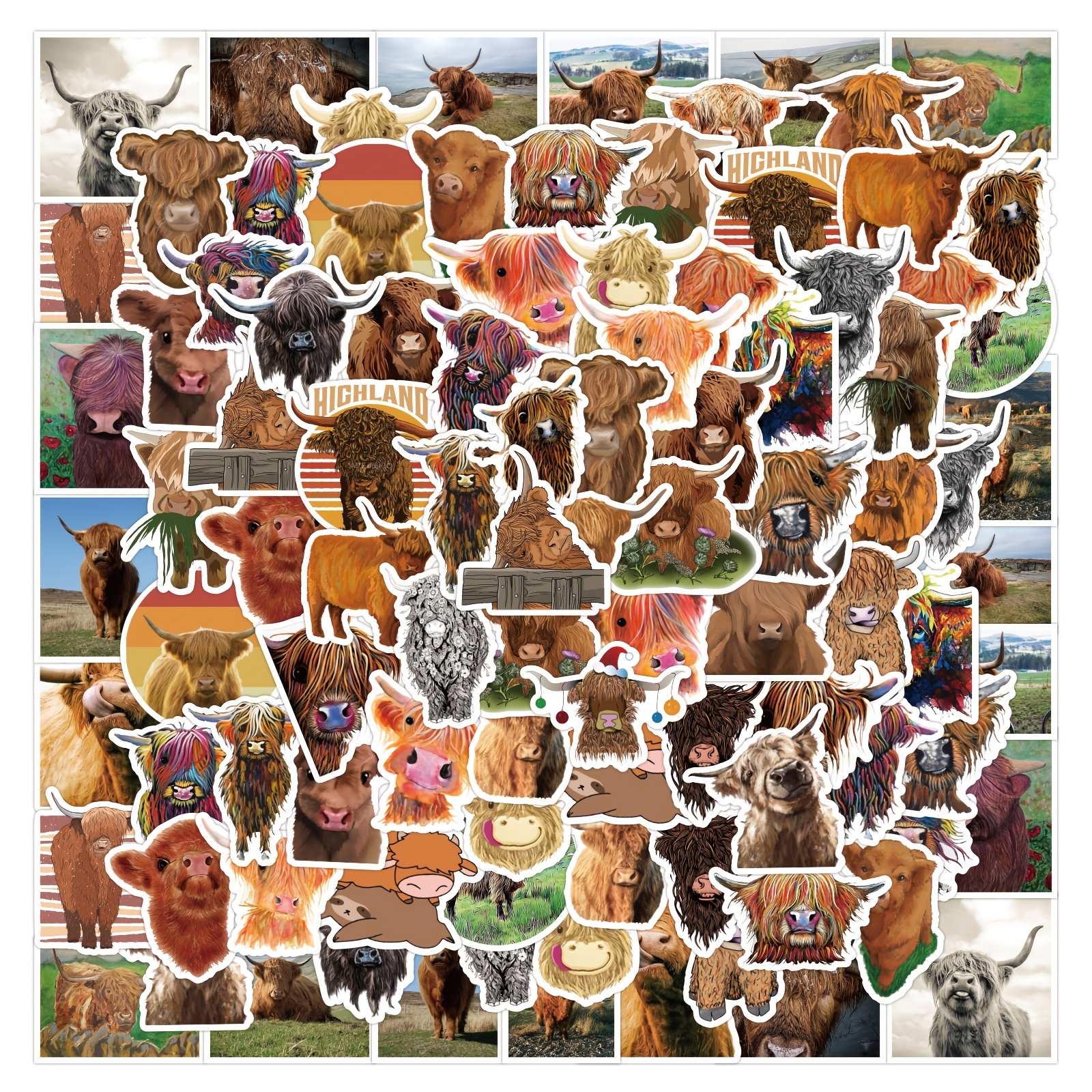 Highland cow Sticker - Stickers - Cute - kawaii Decal cut