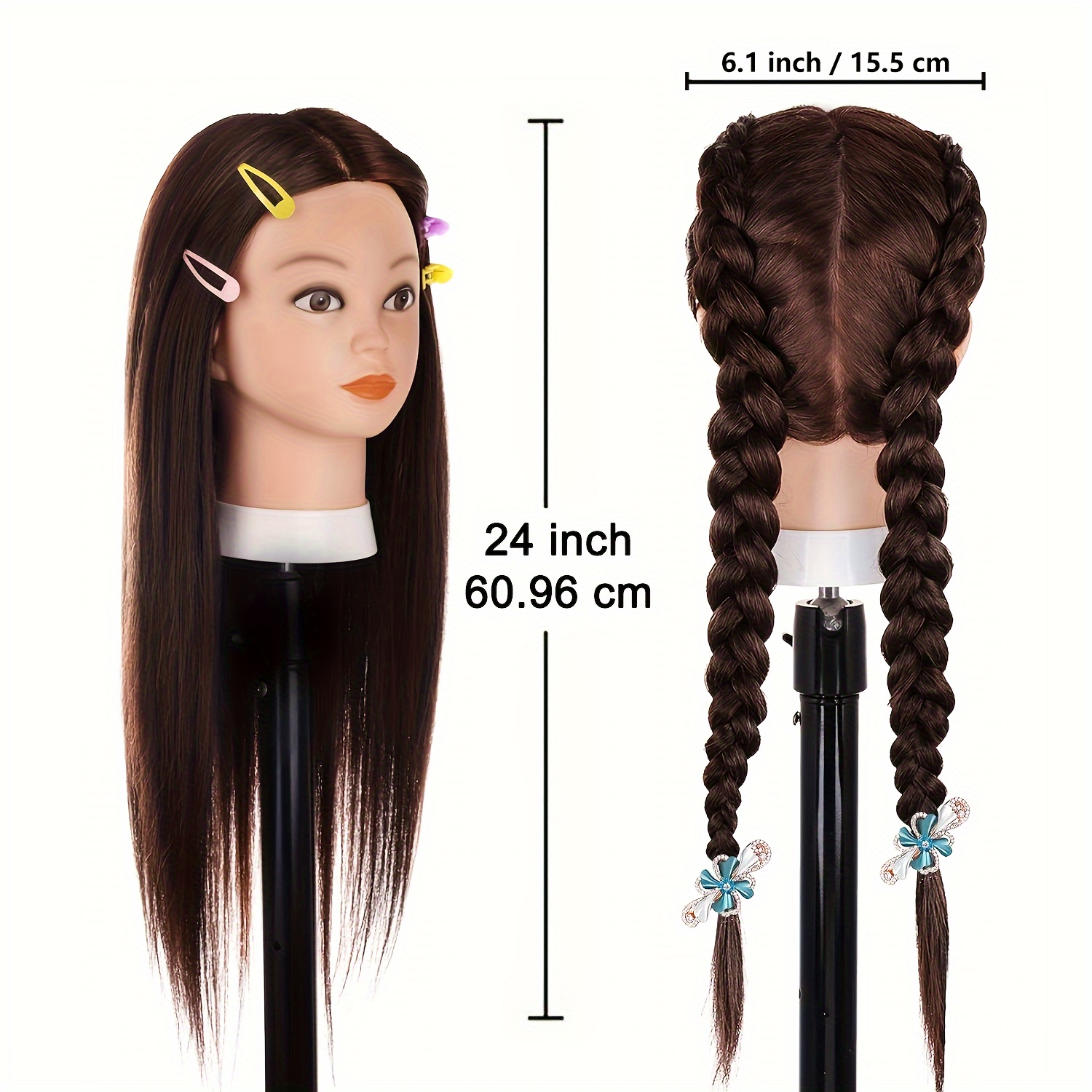 Mannequin Head Real Human Hair for Styling Braid Practice