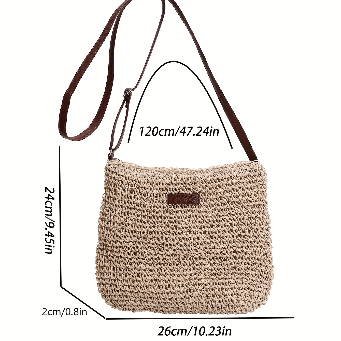 Straw Beach Bag Women's Woven Crossbody Shoulder Bag For Holiday
