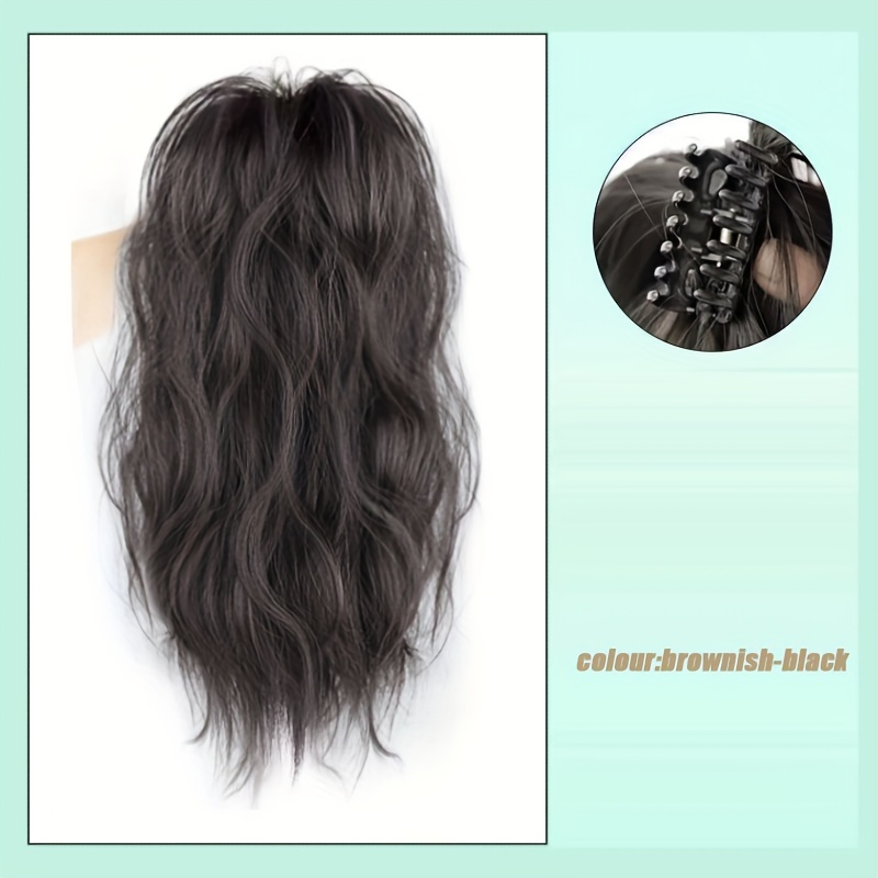 Short Curly Wavy Ponytail Extensions Synthetic Clip In Hair