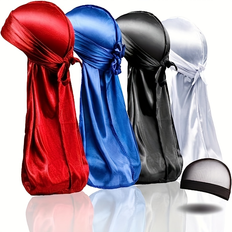 Pañuelos de punto de satén sedoso para hombre, turbante de encaje, Durag  Doo, pañuelo para la cabeza de motorista, suave, accesorios para el cabello  - AliExpress