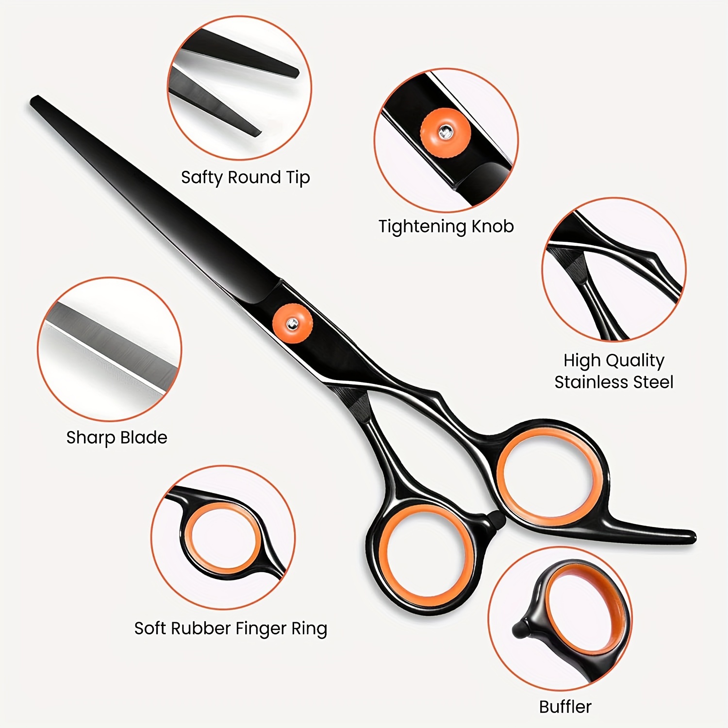 8pcs set professional hair cutting shears kit hair scissor hairdressing cutting thinning barber scissor set for men women pets details 0