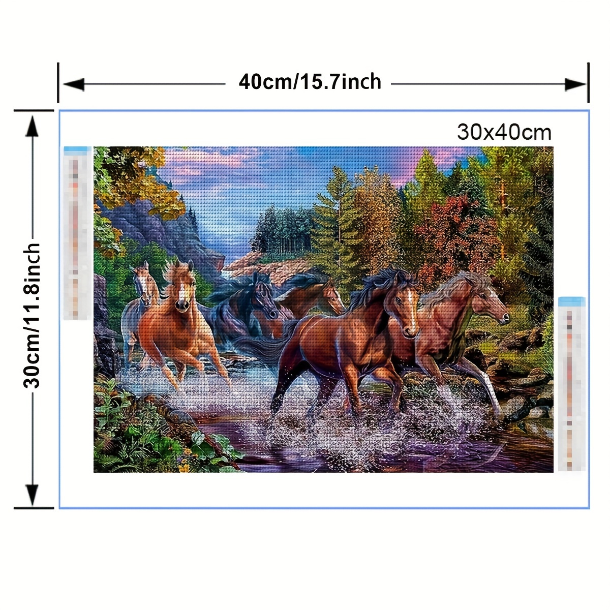 Horse Running A Successful Forest Full Artificial Diamond - Temu