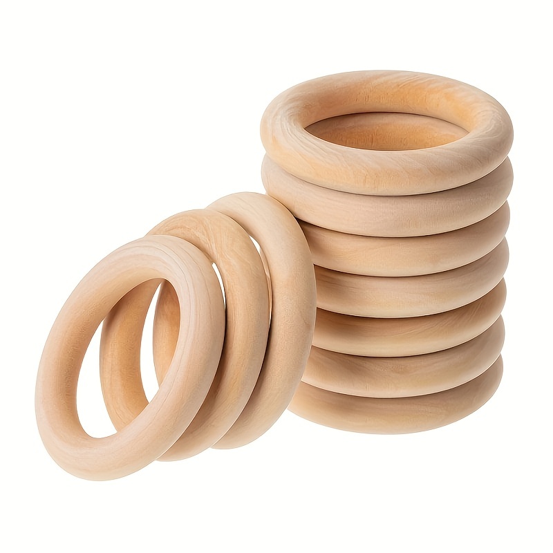 Wood Rings For Crafts Unfinished Wood Circles Macrame Wooden - Temu