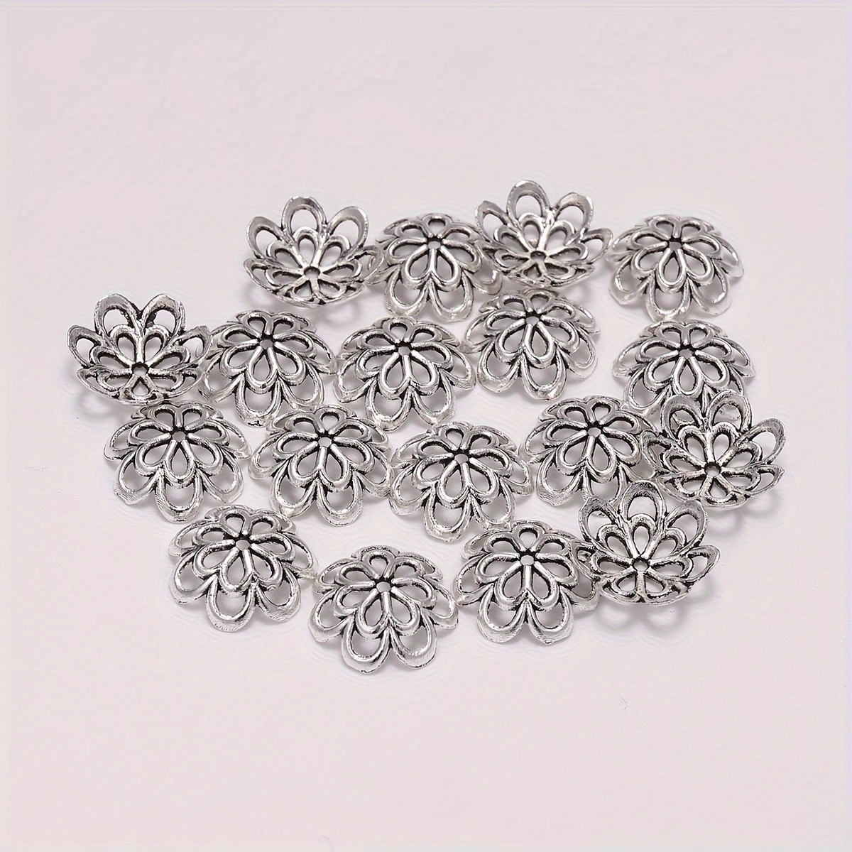 Round Leaf Retro Bead Flower Spacer Bead Pendant Loose - Temu