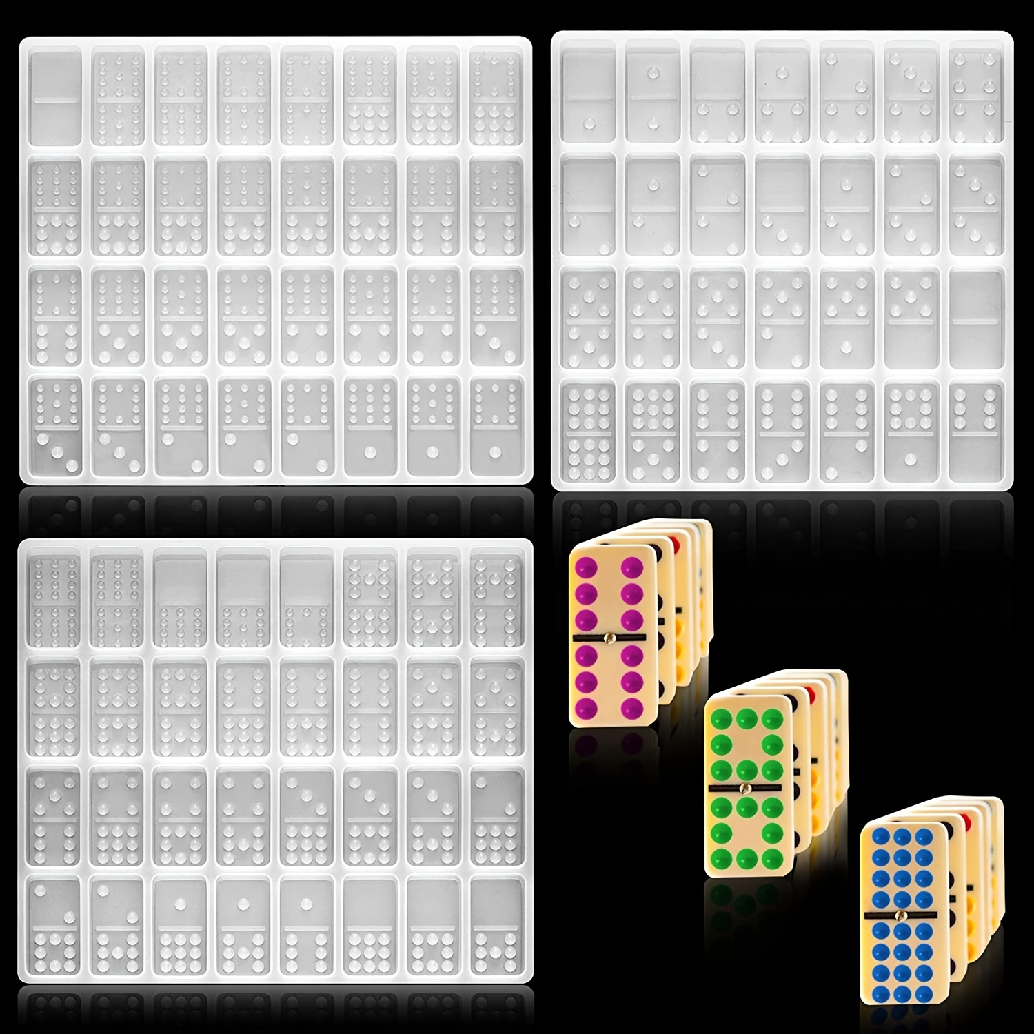 Domino Resin Molds Double 12 Colored Dot Dominoes - Temu