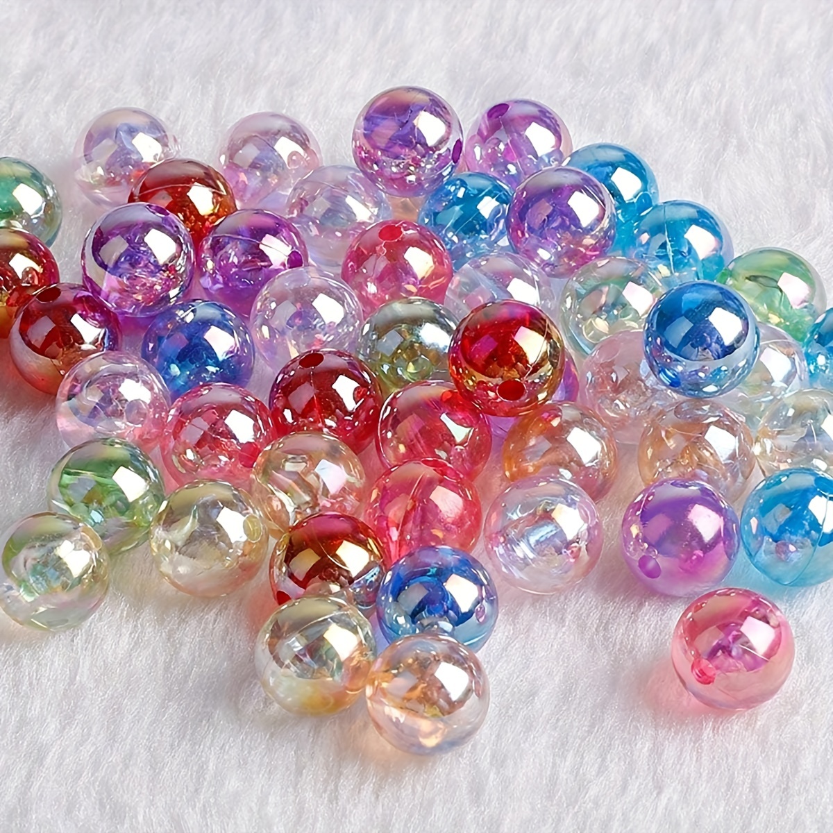 Round Plastic Acrylic Beads Cute And Sexy Style Ab Color - Temu