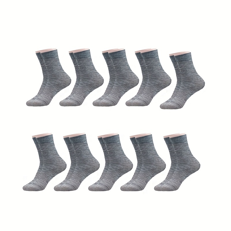 10 Pairs Thin Men's Mercerized Cotton Socks Breathable Absorbs Sweat Short  Sock