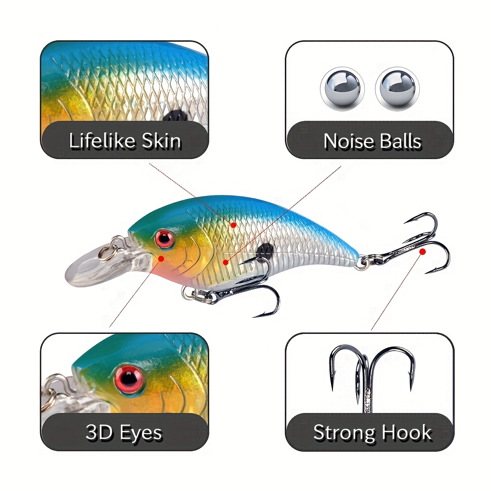 Bionic Hard Baits: Lipless Crankbaits Fishing Lures 3d Eyes - Temu
