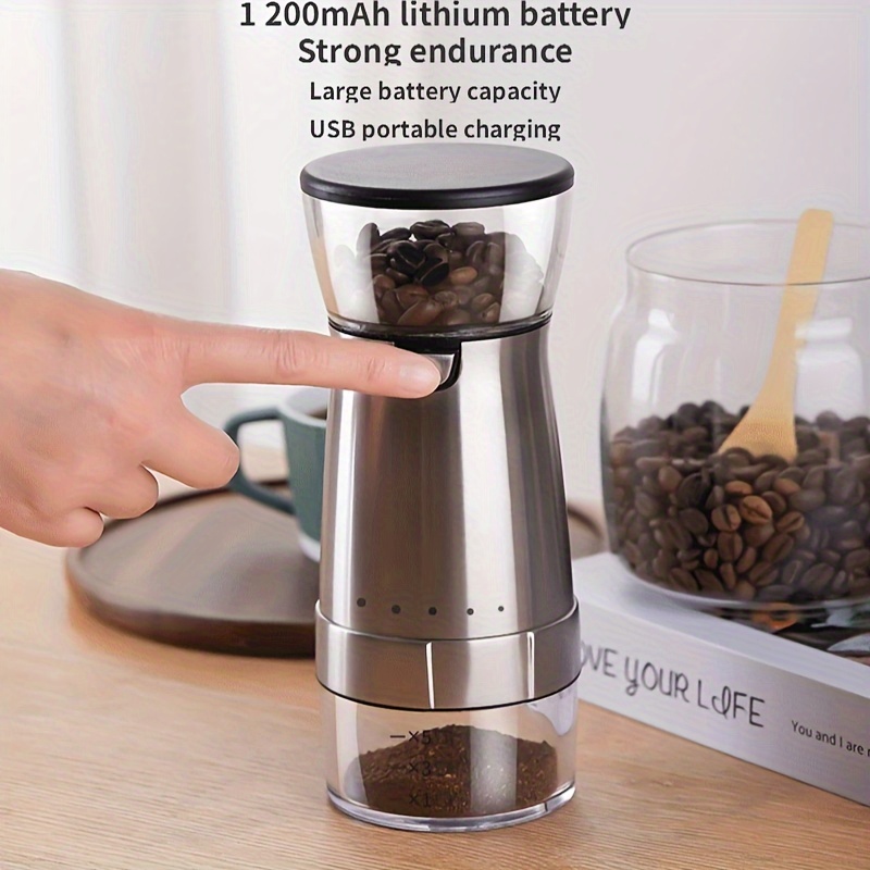 Electric Coffee Grinder Usb Rechargeable Grinder Automatic Home Grinder  Small Bean Mill Coffee Grinder Pepper Grinder Nut Grinder Pepper Grinder  Classic Grain Grinder Halloween Christmas Wedding Birthday Gift Coffee  Maker Accessories 