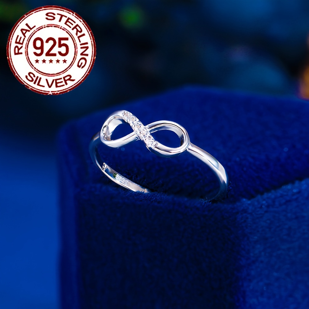 925 Anillo Promesa Plata Esterlina Diseño Infinito Moda - Temu