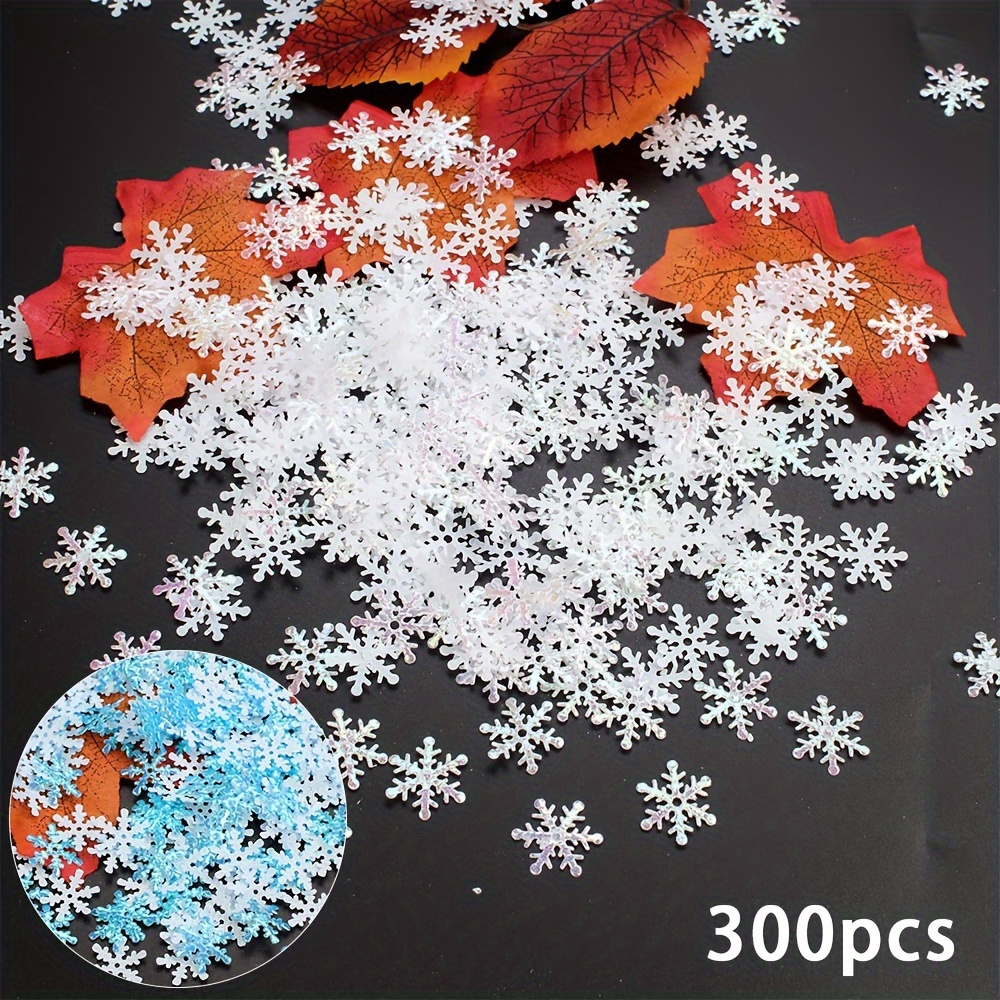 300pcs/pack, Snowflake Design Throwing Confetti, Snowflakes Confetti For  Christmas Wedding Birthday Holiday Party Table Decorations Supplies,  Snowflak