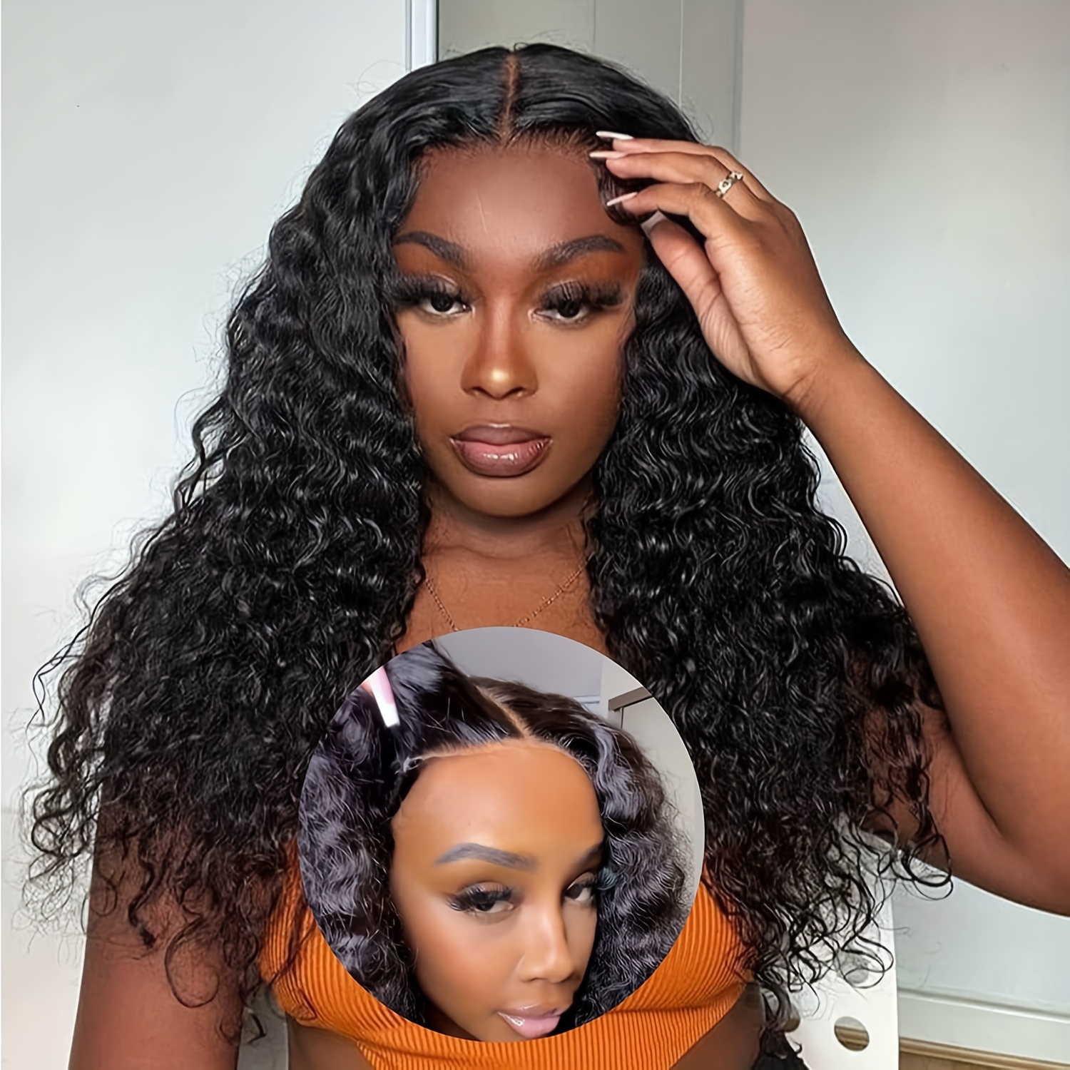 5x5 HD Lace Front Wigs Human Hair Deep Wave Lace Closure Wigs 150% Density  Brazilian Virgin Wigs Pre Plucked With Baby Hair Wigs for black Women