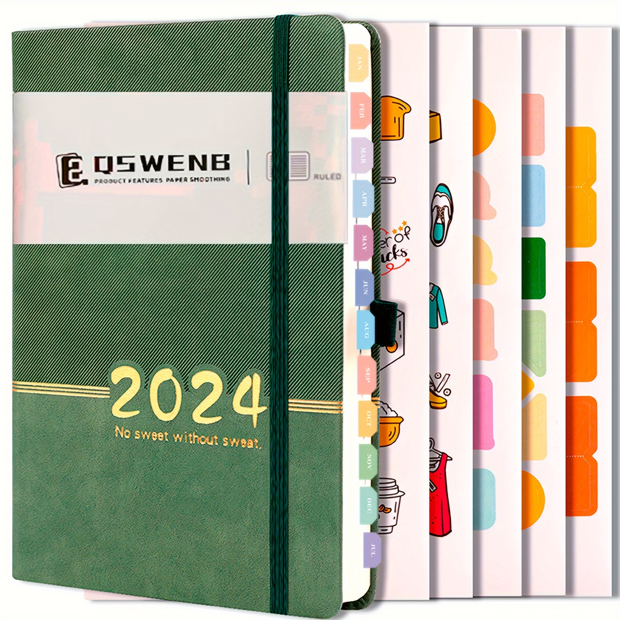 2024: Agenda 2024 journalier une page par jour - 365 jours ,Planificateur  un jour = une page ,avec planification mensuel |format A4 (French Edition)