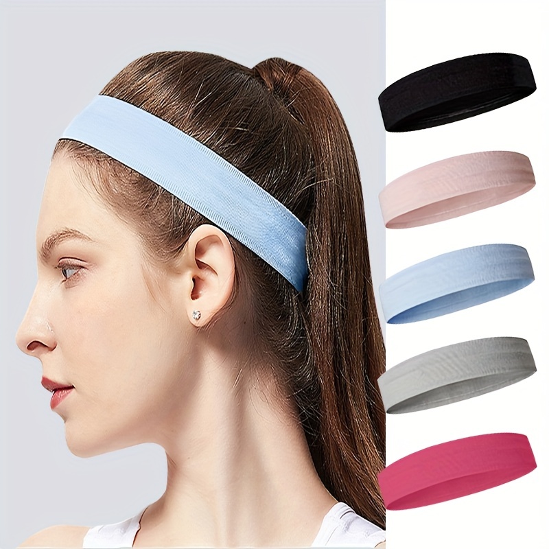 Soild Color Headbands Elastic Non Slip Hair Bands Yoga - Temu United Kingdom