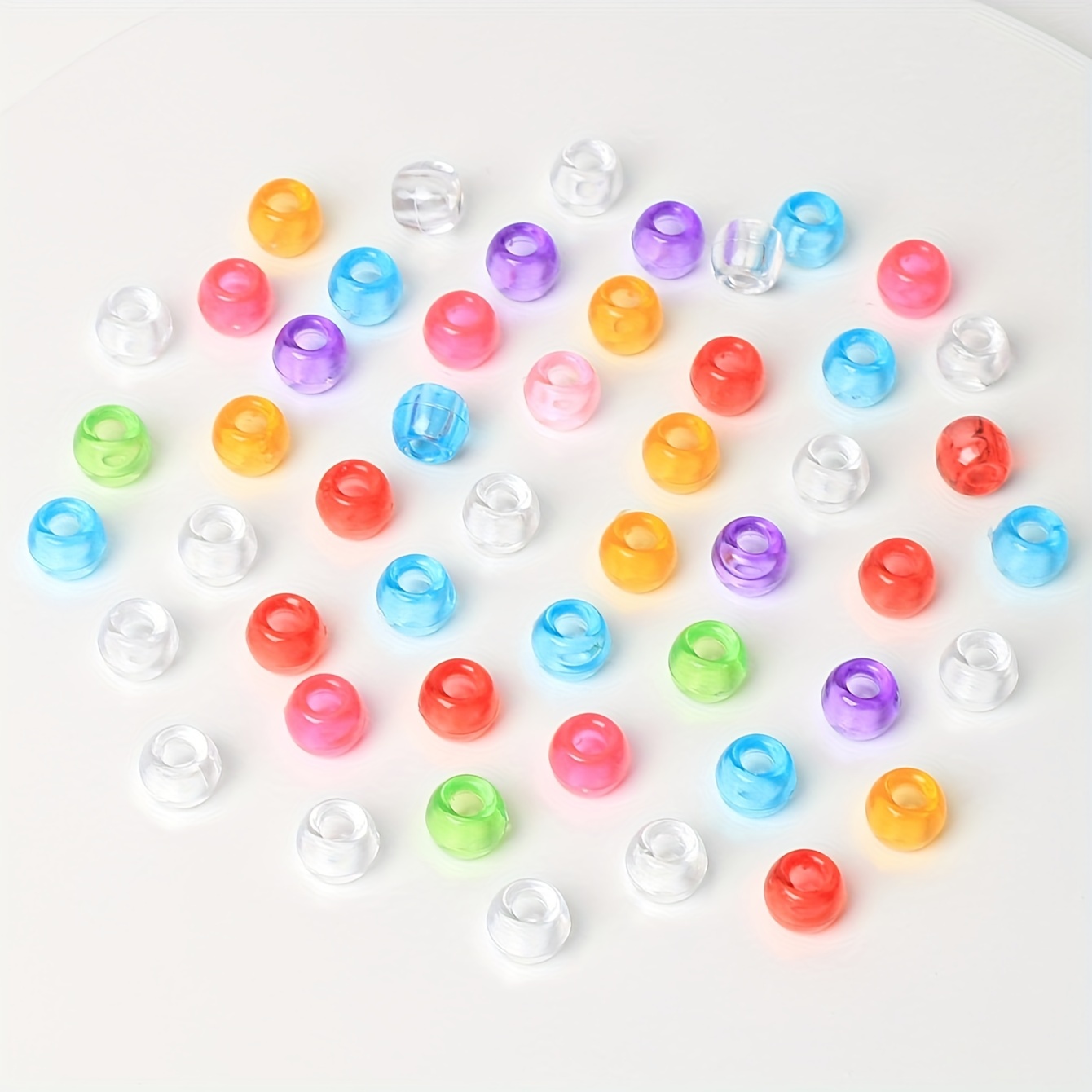 50pcs Colored Beads Hair Clips Plastic Hair Accessories For