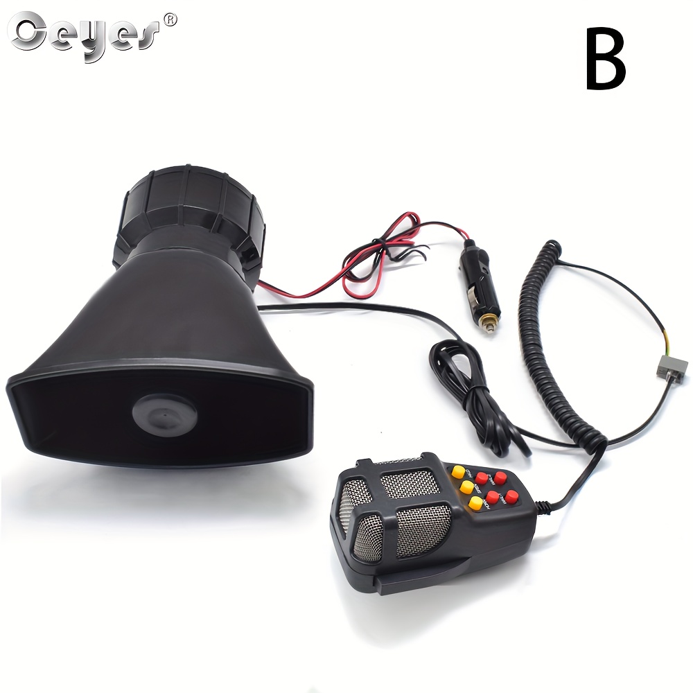 7 sound Car Alarm Horn 12v Mic Loud Motorcycle Siren - Temu