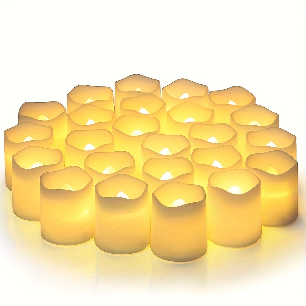 Lot de 4 bougies chauffe-plat LED, bougies chauffe-plat LED avec lumière LED  jaune scintillante, piles comprises, Autres lampes, Éclairage, Leds &  Lampes de poche