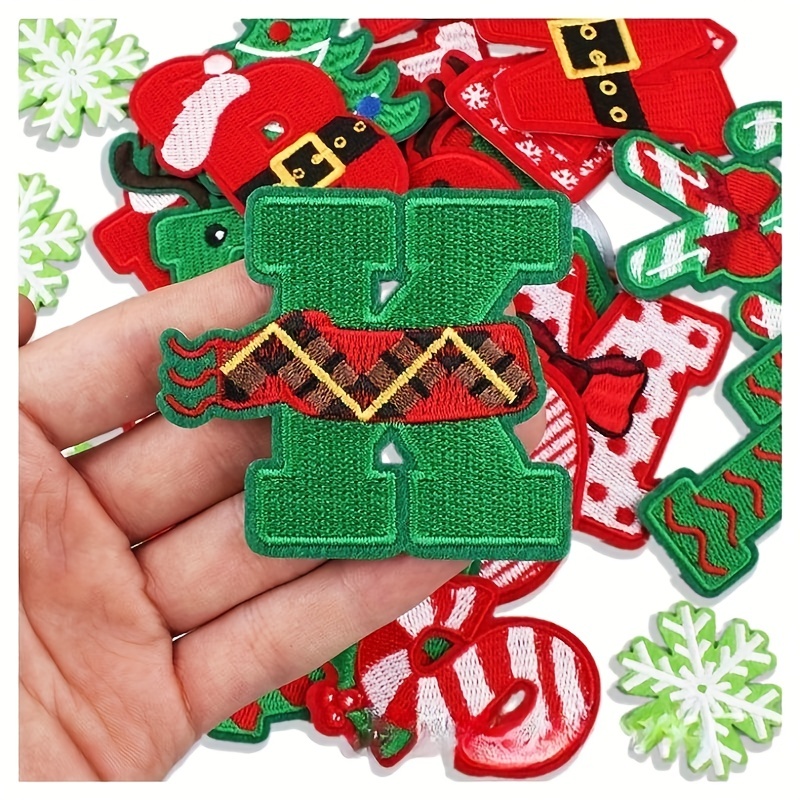 Christmas Theme Letter Embroidery Patches For Clothing Iron - Temu