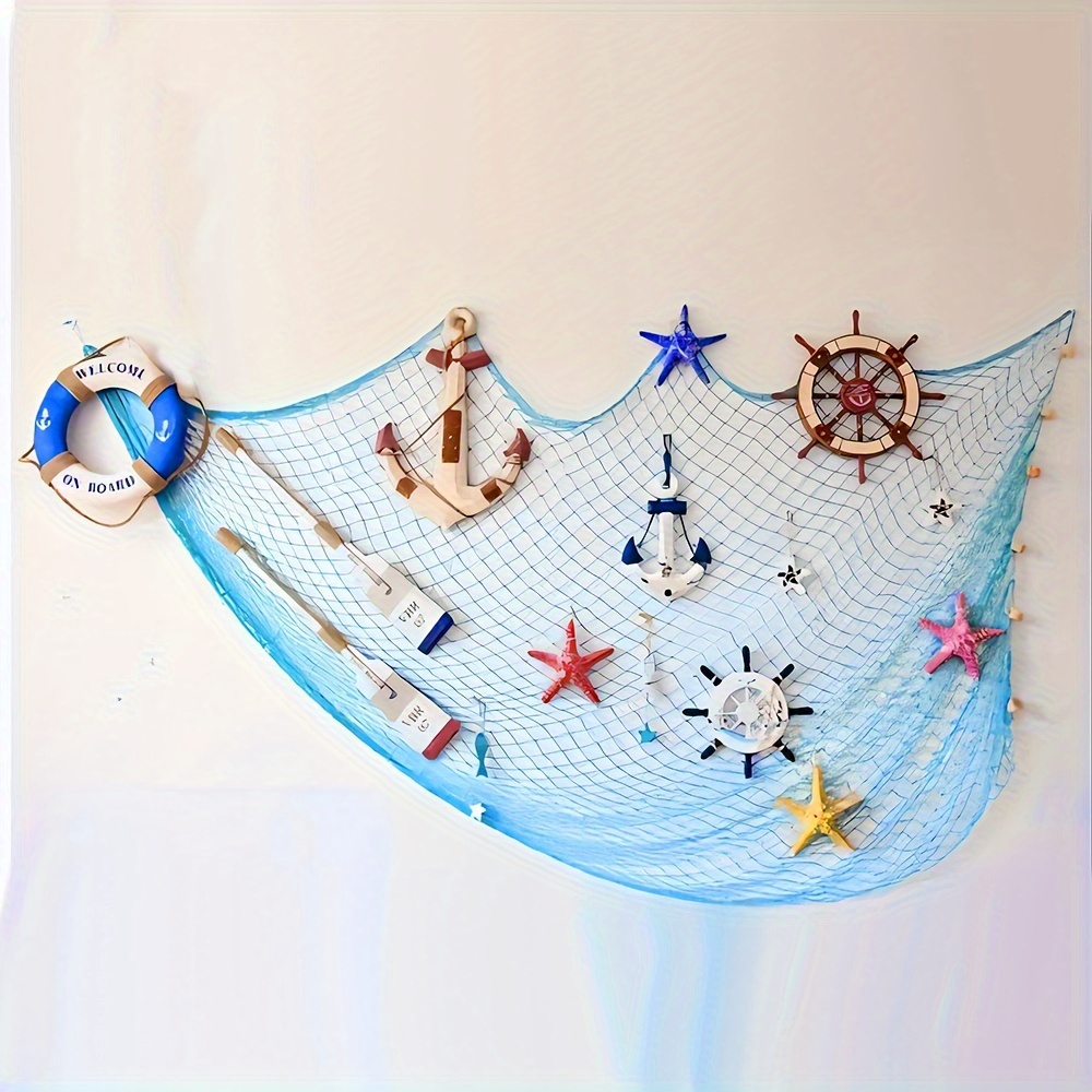 Blue Fish Net Decoration Ornament Fish Net Party Decor - Temu