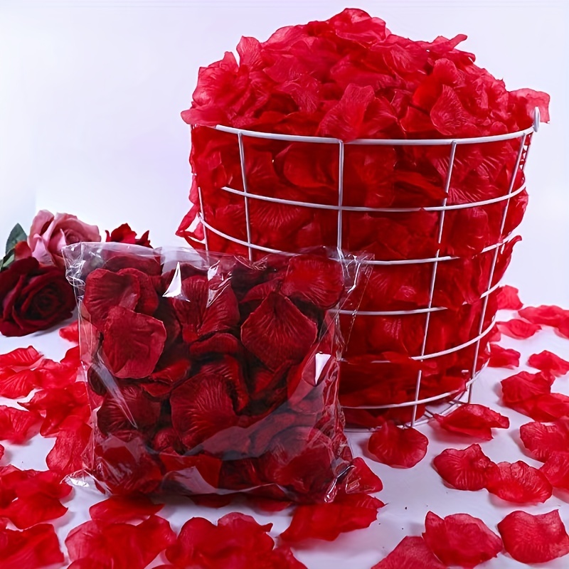1000pcs Lifelike Artificial Silk Red Rose Petals Decorations for Wedding  Party
