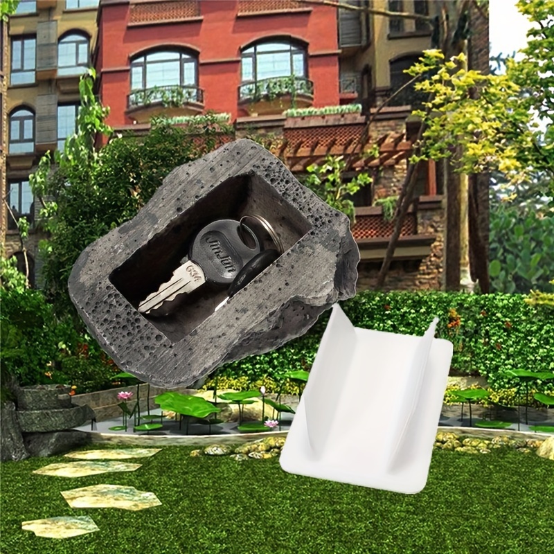 1pc Outdoor Hidden Key Box, Realistic Stone Decoration, Unique Fake Rock  Key Hider To Protect Your Spare Key And Make A Perfect Creative Gift