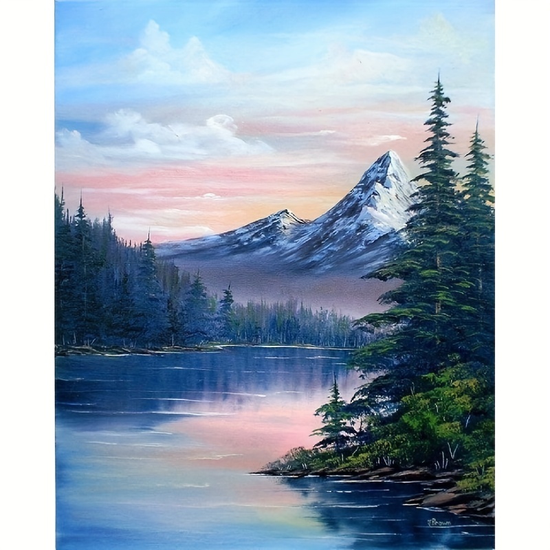 5D Mountain Artificial Diamond Art Painting Sunrise,Large Size Artificial  Diamond Painting Kits,New Diamond Painting Kits,DIY Large Diamond Painting