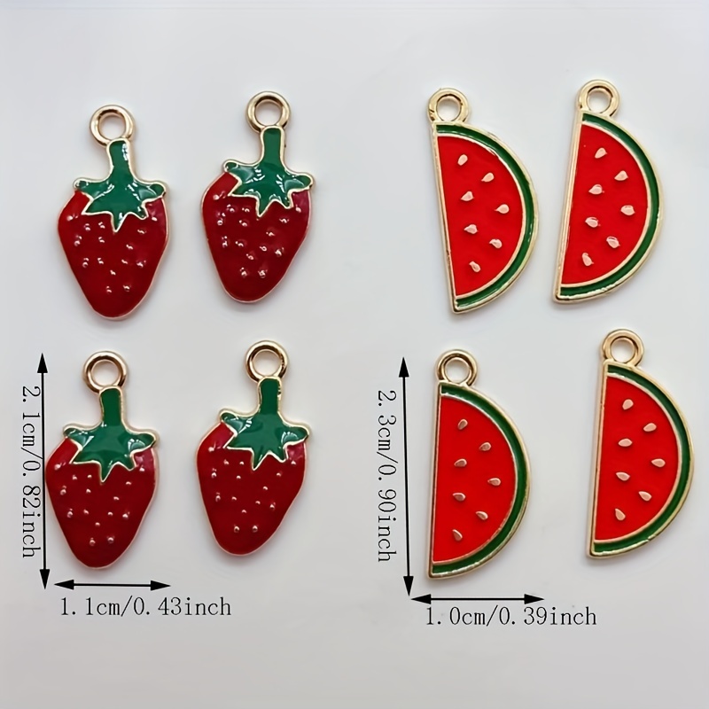 Adorable Fruit Series Pendants Alloy Enamel Pendants Charms - Temu