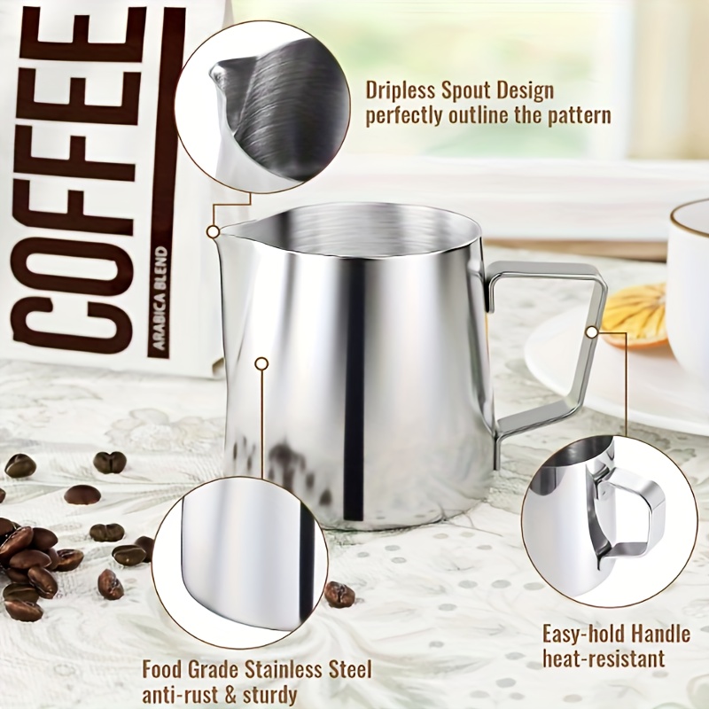 Milk Frothing Cup Espresso Steaming Cup Stainless Steel Milk Cup Milk  Frothing Pitcher Coffee Cup