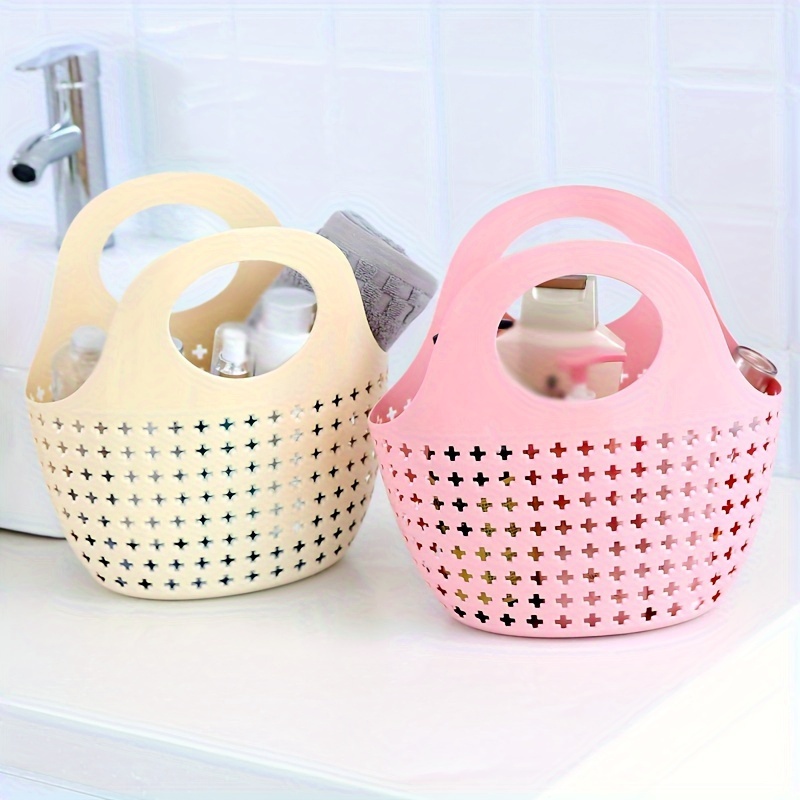 Plastic Storage Basket Handle Portable Shower Tote - Temu