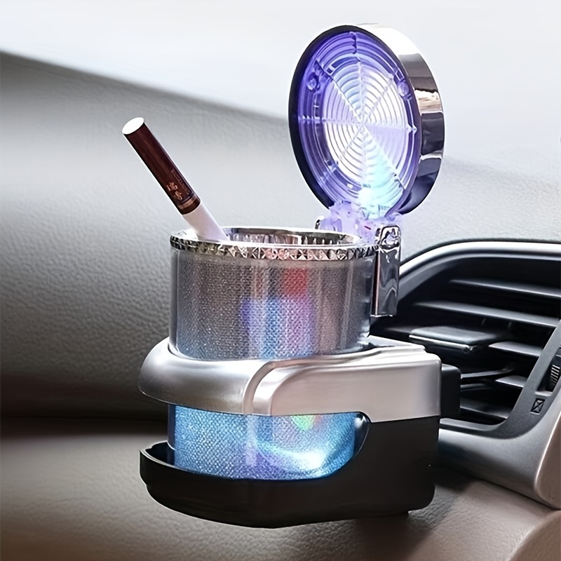 Universal Car Ashtray Smokeless Storage Cup Cigarette Retardant Box LED  Glowing - Temu France