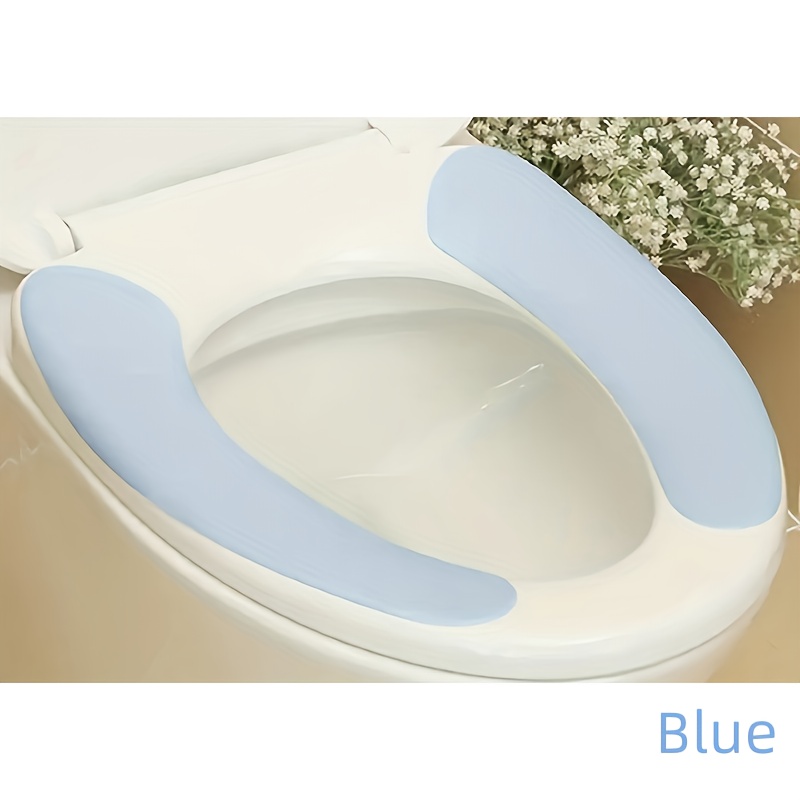 Toilet Seat Cover Set of 2 Flannel Sticky Warm Toilet Seat Pads for Toilet  Rings of Different Shapes Portable Washable and Reusable Toilet Seat Cushion  Pad 