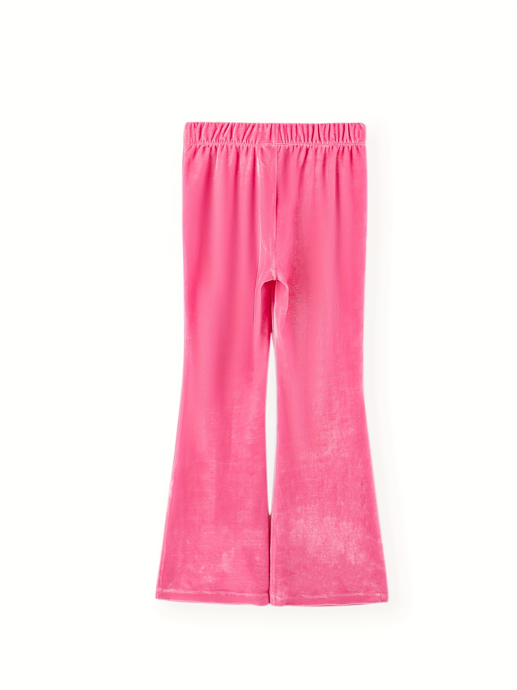 Toddler Girls Vintage Velvet Flare Pants Stretchy Pants - Temu