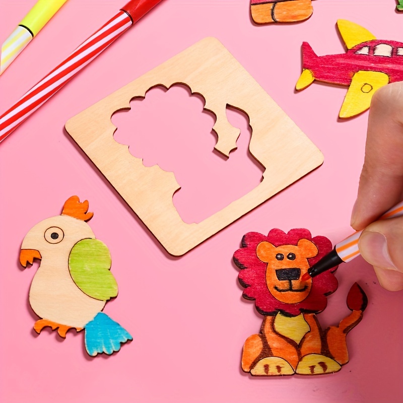 Montessori Drawing Toys Animal Car Diy Painting Template - Temu